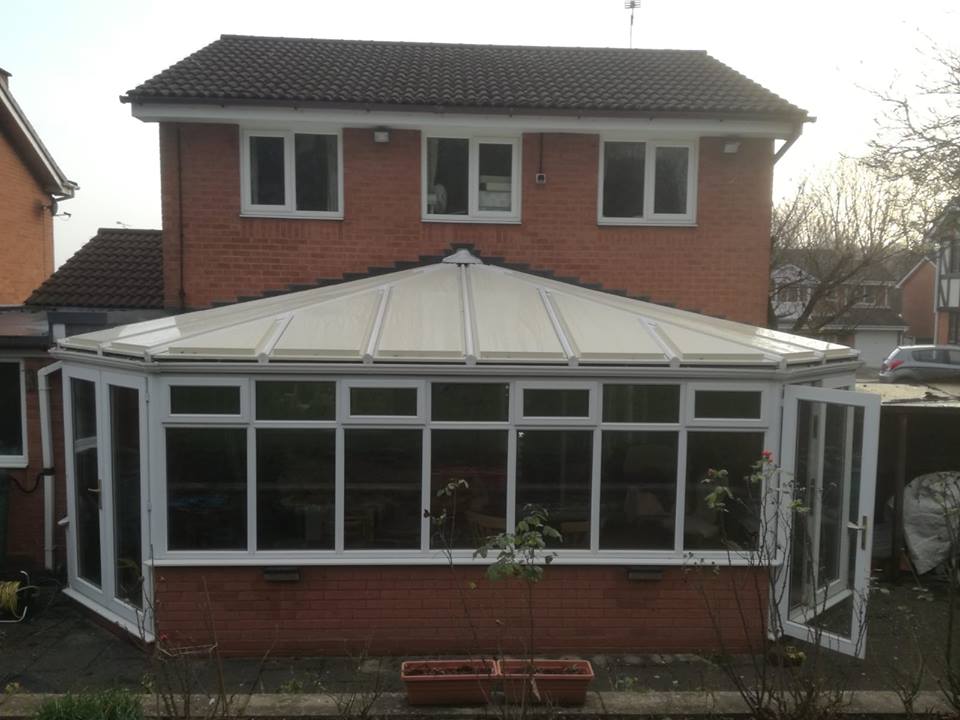 solid roof on a conservatory